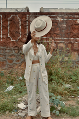 White Linen Blend Yogin Set