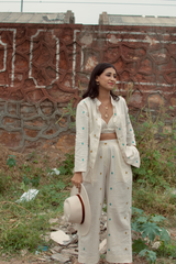White Linen Blend Yogin Set